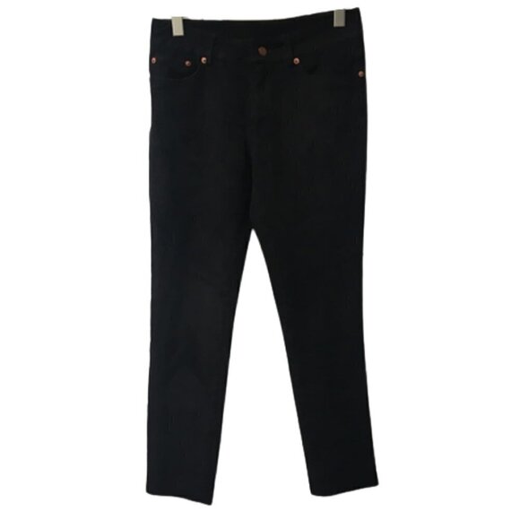 𝅺unreal Fur Black Suede Like Pants Jeans - Picture 1 of 8